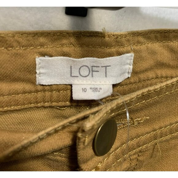 NEW LOFT Button Front High Rise Skinny Ankle Pants Tan Size 10 Women MSRP $79.50 - Picture 5 of 8